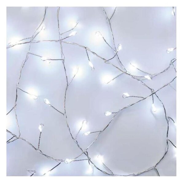 LED řetěz 100xLED/3xAA 2,7 m studená bílá