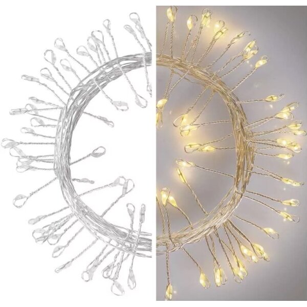 LED řetěz 100xLED/3xAA 2,7m teplá bílá