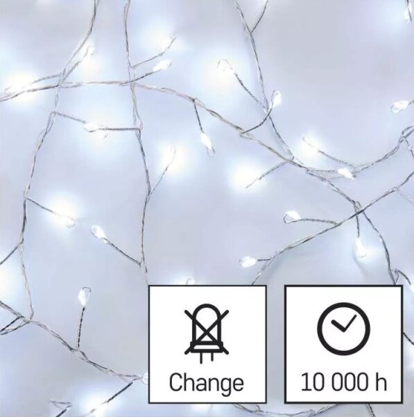 LED řetěz 100xLED/3xAA 2,7 m studená bílá