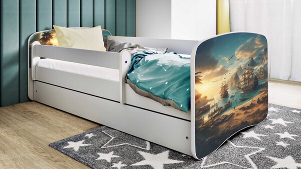Kocot kids Dětská postel Babydreams loď bílá, varianta 70x140, bez šuplíků, bez matrace
