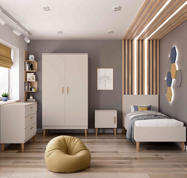 Kocot kids Dětská postel Kubi 180x80 kašmír, varianta 80x180, bez šuplíků, bez matrace