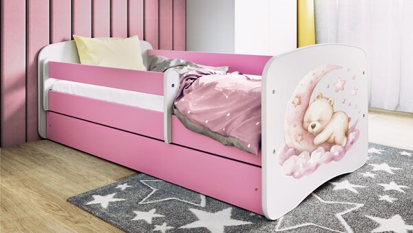 Kocot kids Dětská postel Babydreams medvídek růžová, varianta 70x140, bez šuplíků, bez matrace