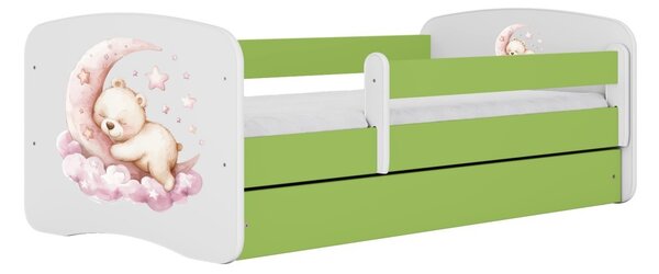 Kocot kids Dětská postel Babydreams medvídek zelená, varianta 70x140, bez šuplíků, bez matrace
