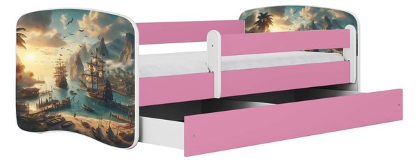 Kocot kids Dětská postel Babydreams loď růžová, varianta 70x140, bez šuplíků, bez matrace
