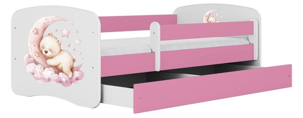 Kocot kids Dětská postel Babydreams medvídek růžová, varianta 70x140, bez šuplíků, bez matrace