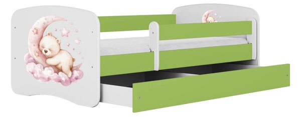 Kocot kids Dětská postel Babydreams medvídek zelená, varianta 70x140, bez šuplíků, bez matrace