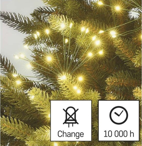 LED řetěz 300xLED 5,2+3 m teplá bílá