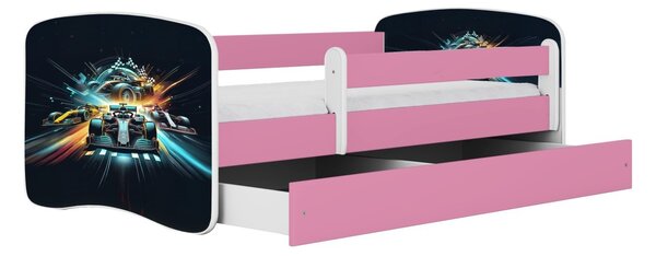Kocot kids Dětská postel Babydreams race růžová, varianta 70x140, bez šuplíků, bez matrace