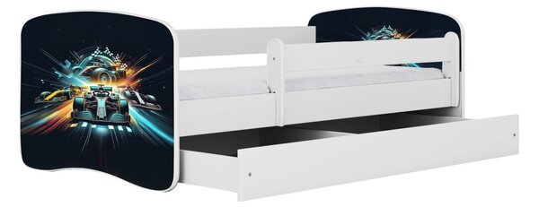 Kocot kids Dětská postel Babydreams race bílá, varianta 70x140, bez šuplíků, bez matrace
