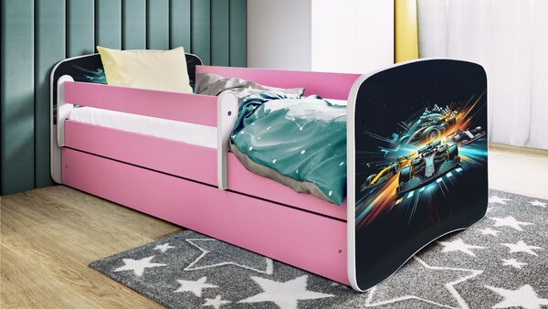 Kocot kids Dětská postel Babydreams race růžová, varianta 70x140, bez šuplíků, bez matrace