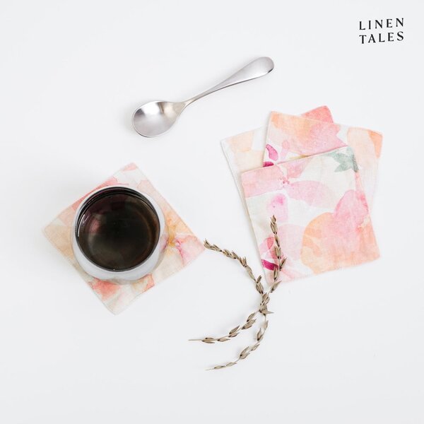 Růžové látkové podtácky v sadě 4 ks – Linen Tales