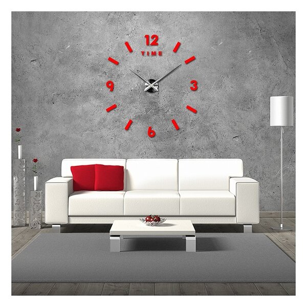 Stylesa nástěnné hodiny do obýváku Mobile P038 barva i červená