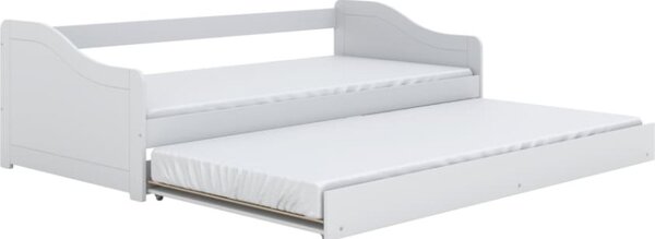 Kocot kids Dětská postel Blanka 200x90 cm bez matrace s výsuvnou přistýlkou bílá