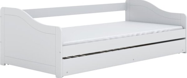 Kocot kids Dětská postel Blanka 200x90 cm bez matrace s výsuvnou přistýlkou bílá