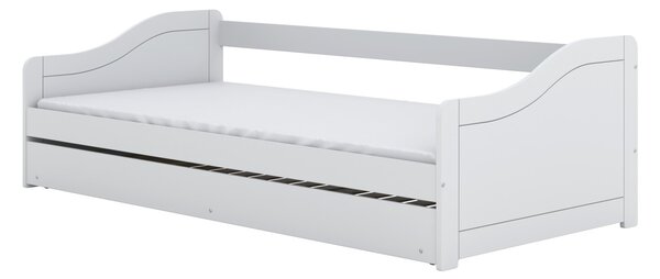 Kocot kids Dětská postel Blanka 200x90 cm bez matrace s výsuvnou přistýlkou bílá