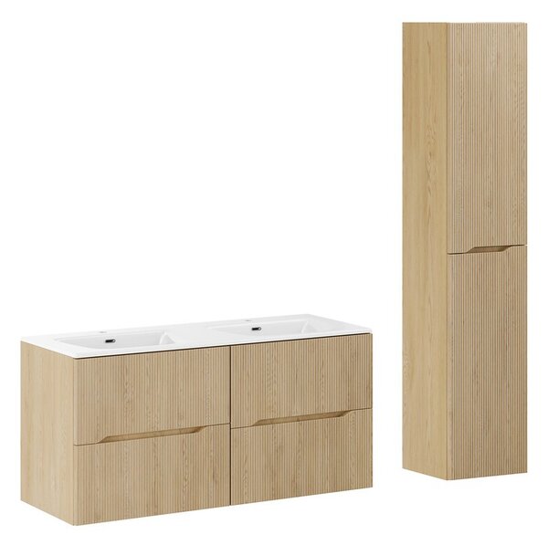 Comad Koupelnová sestava Nordic se skříňkami a zápustnými umyvadly 120 cm dub cremona