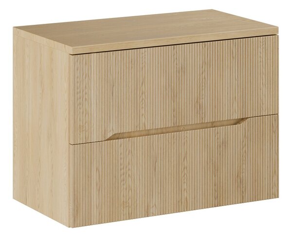 Comad Závěsná skříňka pod umyvadlo Nordic s deskou 80 cm dub cremona