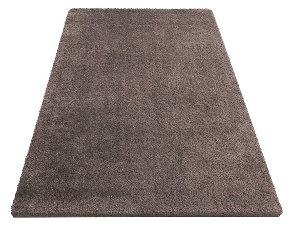 Makro Abra Kusový shaggy koberec jednobarevný Kamel Cappucino hnědý Rozměr: 80x150 cm