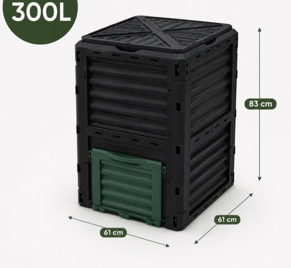 JAKS Zahradní kompostér černý 300 l OA05