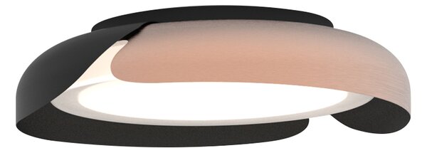 Sikrea Stropní LED svítidlo KENDO, Ø 45 cm Barva: černá - imitace dřeva, Ovládání, řízení: ON/OFF (bez stmívání)