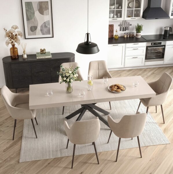 JAKS Rozkládací jídelní stůl kašmír černý MDF Hampton