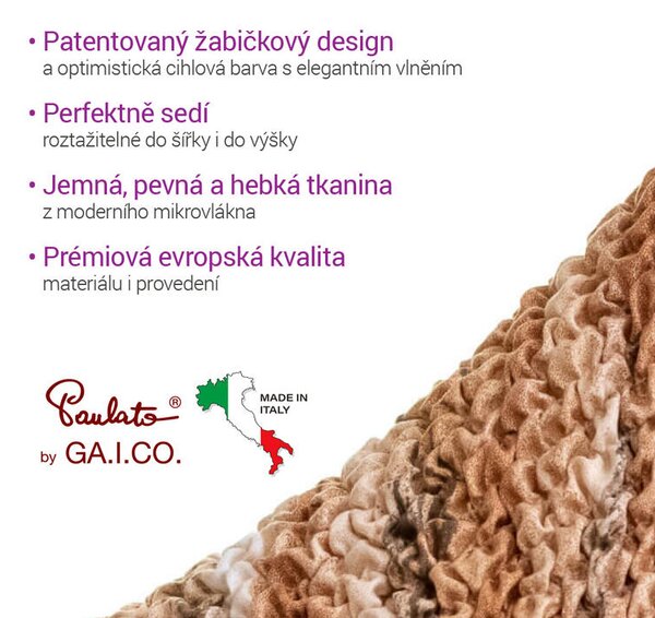 Bielastické potahy OCEANO NOVÉ cihlové křeslo (š. 60 - 110 cm)
