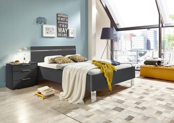 Záhlaví LEVEL BEDS B pro š. 180cm, grafit/chrom