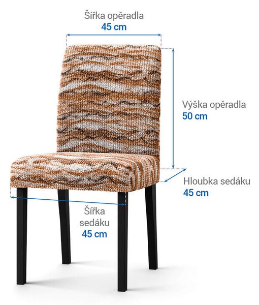 Bielastické potahy OCEANO NOVÉ cihlové židle s opěradlem 2 ks (45 x 45 x 50 cm)