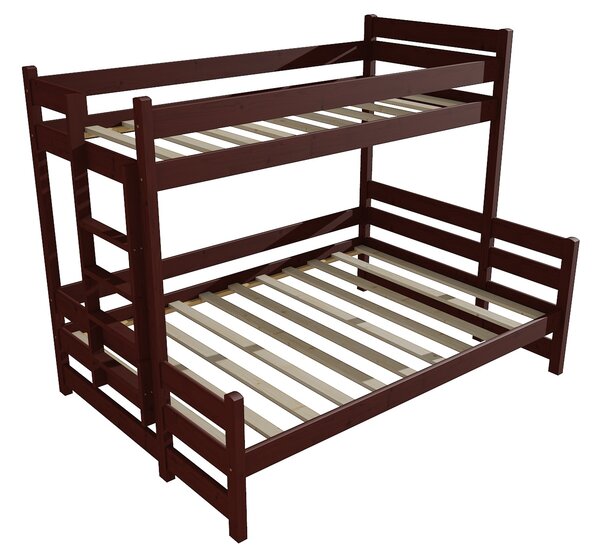 Vomaks Patrová postel s rozšířeným spodním lůžkem PPS 003 Rozměr: 100/120 x 180 cm, Umístění žebříku: vlevo (vyobrazeno), Povrchová úprava: moření oř…