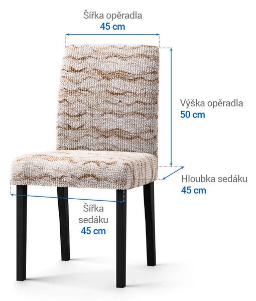 Bielastické potahy OCEANO NOVÉ béžové židle s opěradlem 2 ks (45 x 45 x 50 cm)