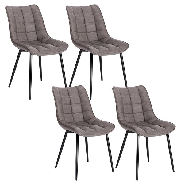 Židle do jídelny - Kancelářské židle - Židle na líčení - Sada 4 židlí - Ergonomický design - Kovové nohy