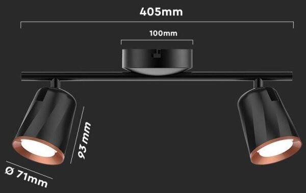 LED Bodové svítidlo 2xLED/5W/230V 3000K černá