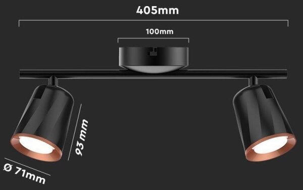 LED Bodové svítidlo 2xLED/5W/230V 4000K černá