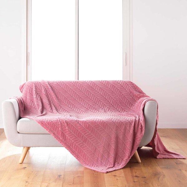 Přehoz na postel ARYA, 180 x 220 cm, růžový