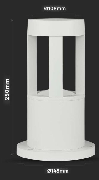 LED Venkovní lampa LED/10W/230V 25cm 6400K IP65 bílá