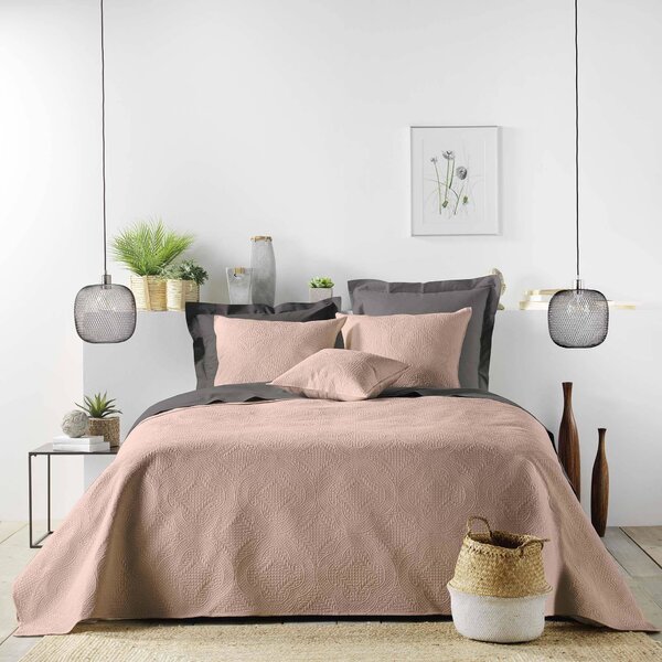 Přehoz na postel COLOMBINE, masitý, 220 x 240 cm, růžový