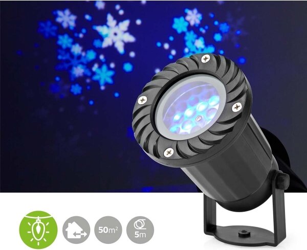 Nedis CLPR1 - LED Vánoční venkovní projektor sněhových vloček 5W/230V IP44
