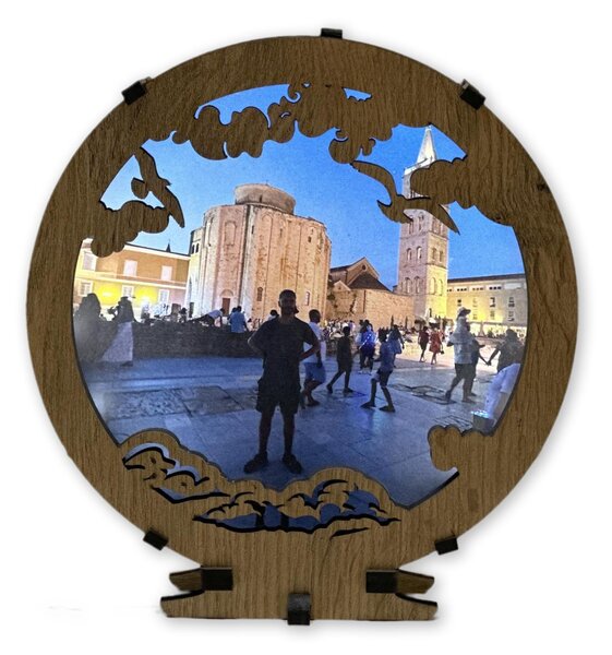 Foto rámeček "V oblacích" 20x22cms podsvícením provedení povrchu: dub světlý, varianta foto rámečku: s podsvícením do sítě 230V