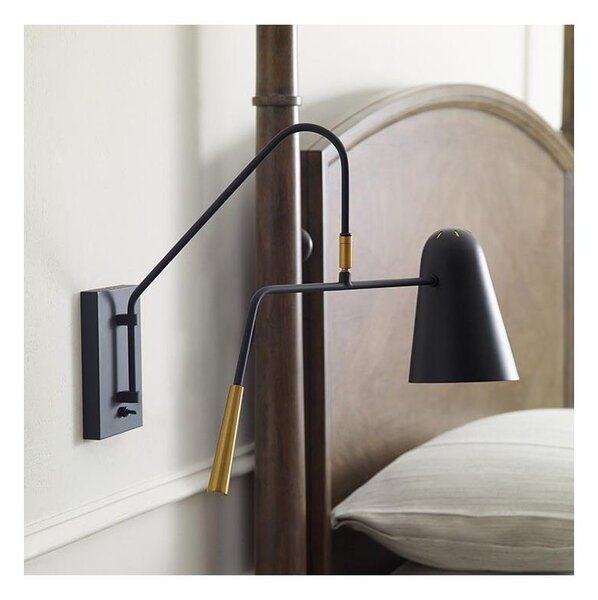 Feiss FE-SIMON1 - Nástěnná lampa SIMON 1xE27/60W/230V černá/zlatá