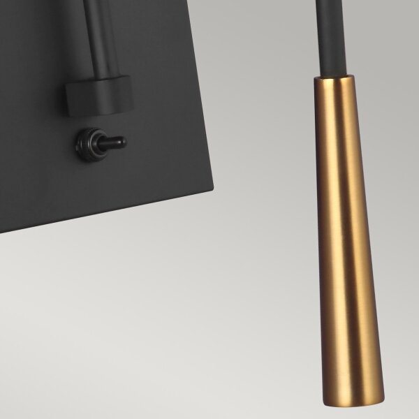 Feiss FE-SIMON1 - Nástěnná lampa SIMON 1xE27/60W/230V černá/zlatá