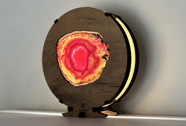 "Achát" lampa 20x22cm provedení povrchu: dub