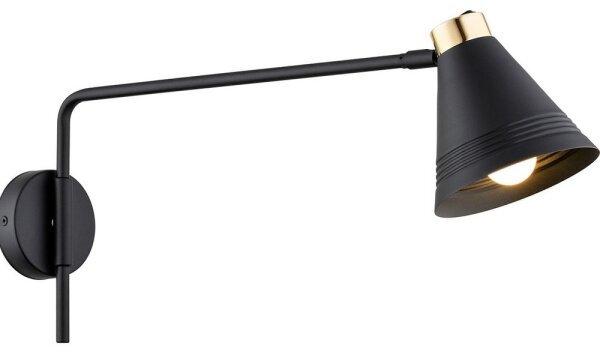 Argon 8009 - Nástěnná lampa AVALONE 1xE27/15W/230V 57 cm černá/zlatá