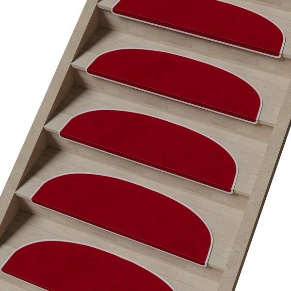 Červené nášlapy na schody v sadě 16 ks 20x65 cm Plain Color – Vitaus