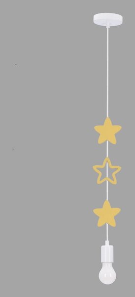 Žlutý/bílý dětský lustr s kovovým stínidlem Single – Candellux Lighting