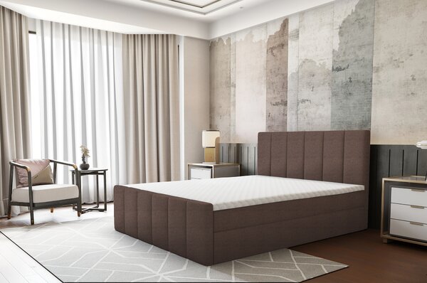 KONDELA Boxspringová postel, 160x200, hnědá, STAR