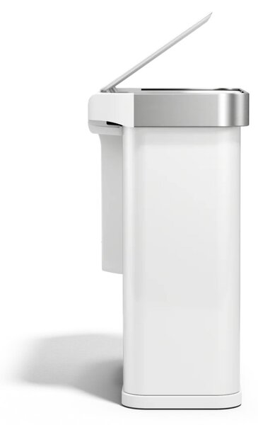 Simplehuman bezdotykový odpadkový koš DUAL SENSOR, 58 L (34/24), hlasové ovládání, bílý