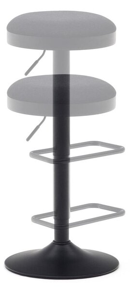 Černé čalouněné barové stoličky v sadě 2 ks s nastavitelnou výškou (výška sedáku 53,5 cm) Zaib – Kave Home