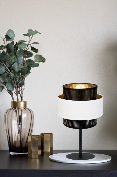 Stolní lampa NESS 1xE27/60W/230V černá/bílá