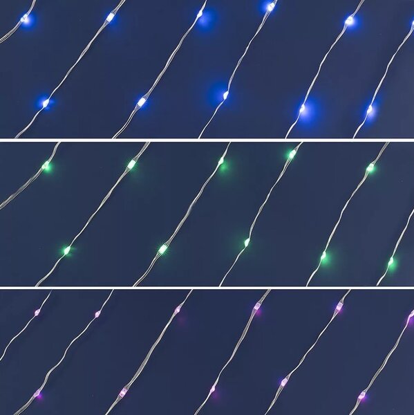 LED RGB stmívatelný řetěz 100xLED/29 funkcí 10,4m