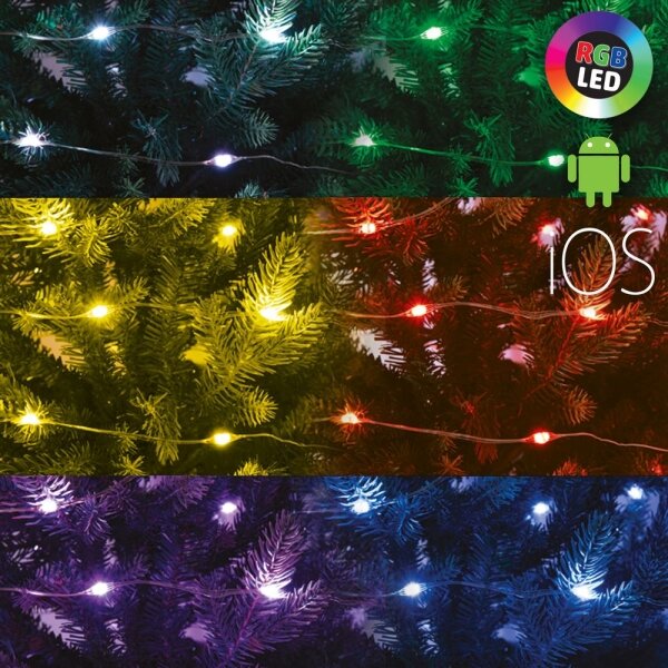 LED RGB stmívatelný řetěz 100xLED/29 funkcí 10,4m